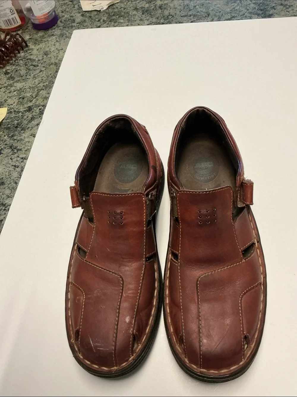 Men's Brown Leather Casual Slip-On Shoes